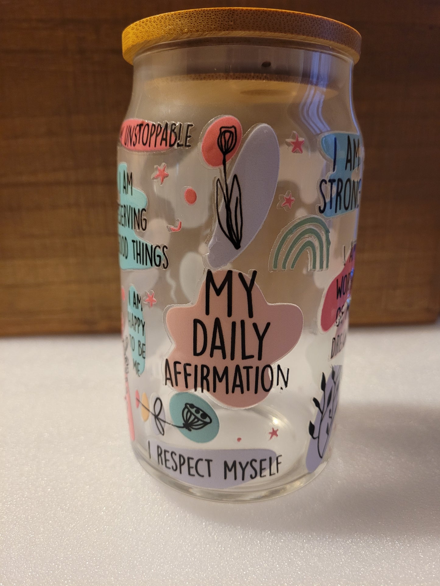 Daily Affirmations Glass Cup - 16oz