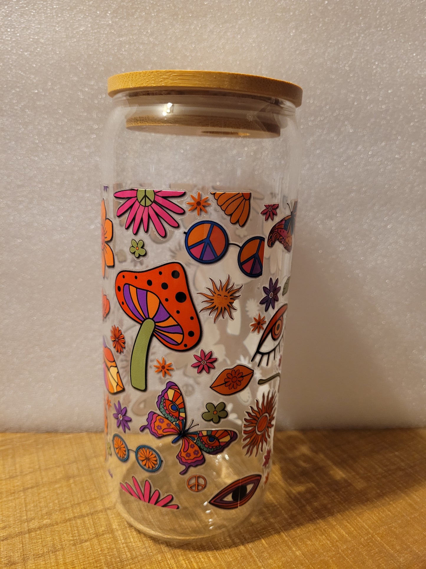 Psychedelic Fun Glass Cup - 20 oz