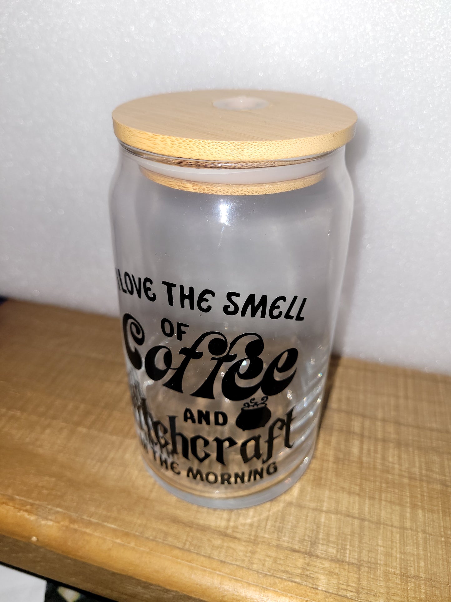 Coffee and Witchcraft Glass Cup - 16 oz