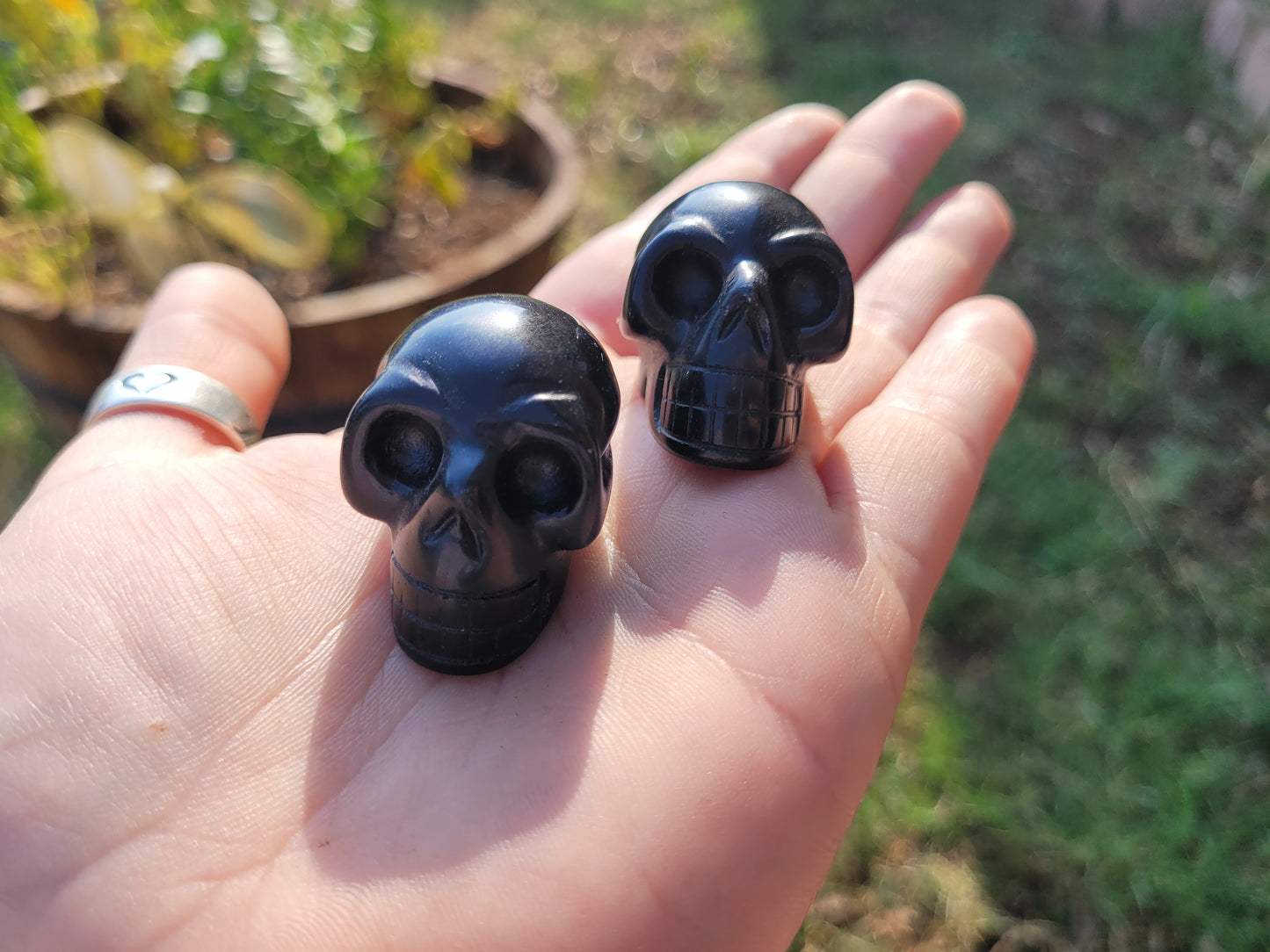 Obsidian Skull (Medium) Crystal Carving