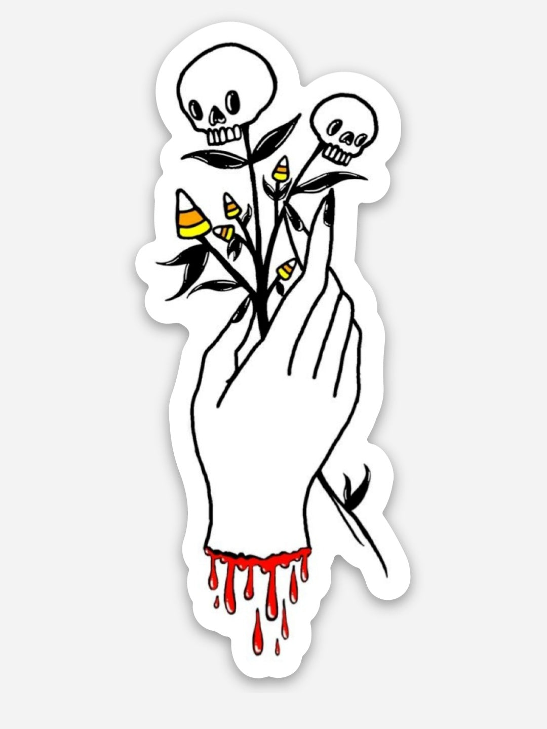 Candy Corn Hand Sticker
