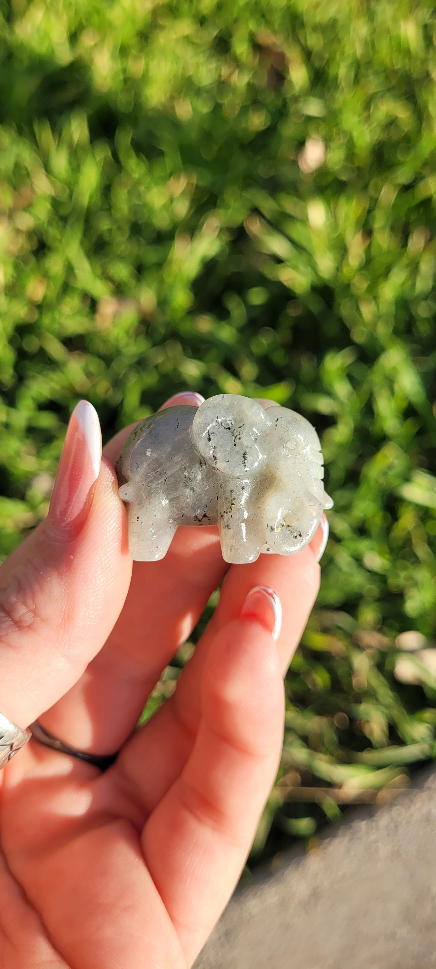 Mini Elephant Crystals Carving