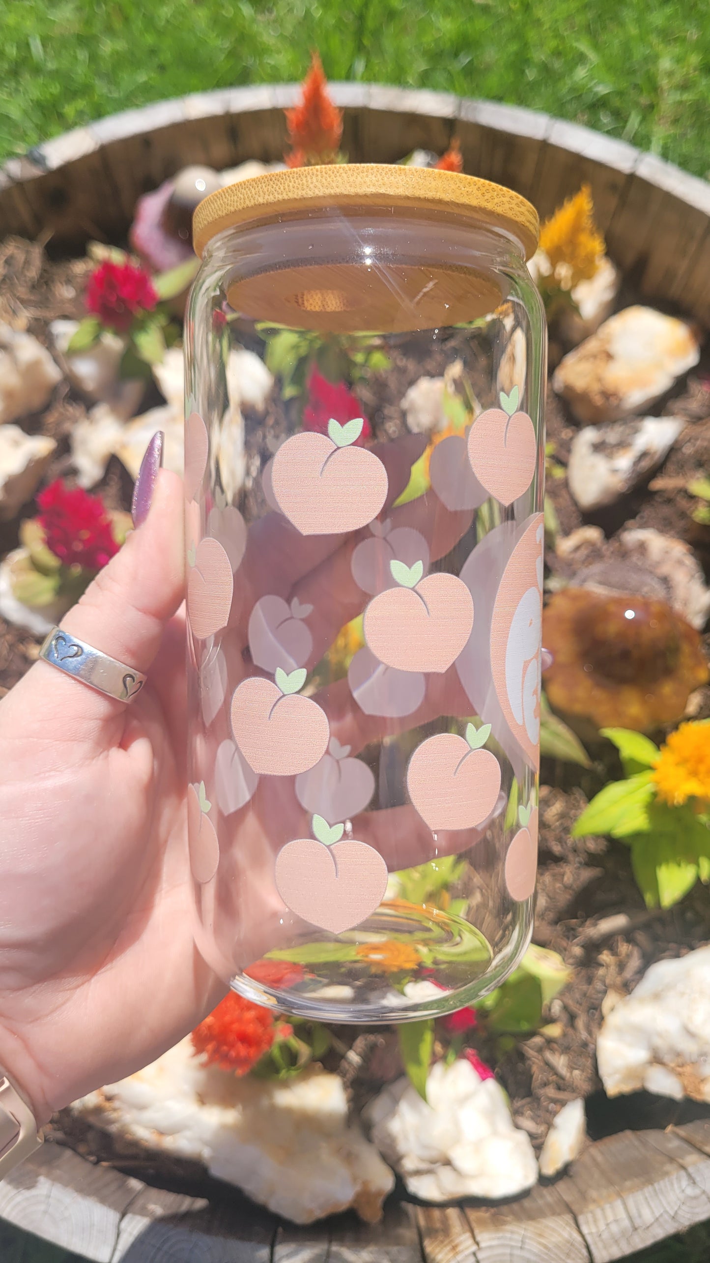 Peachy - 16oz Glass Cup
