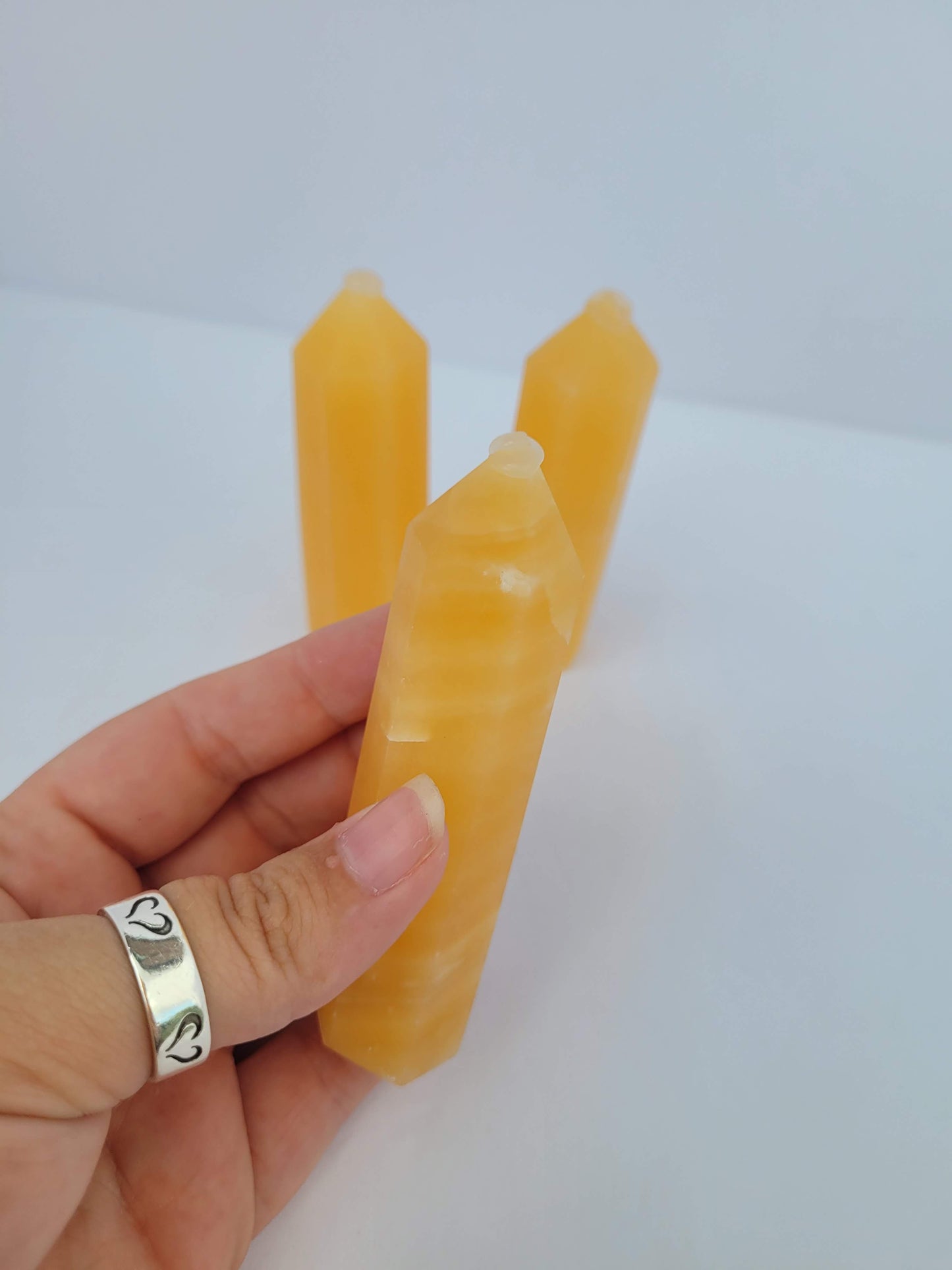 Small Orange Calcite Tower
