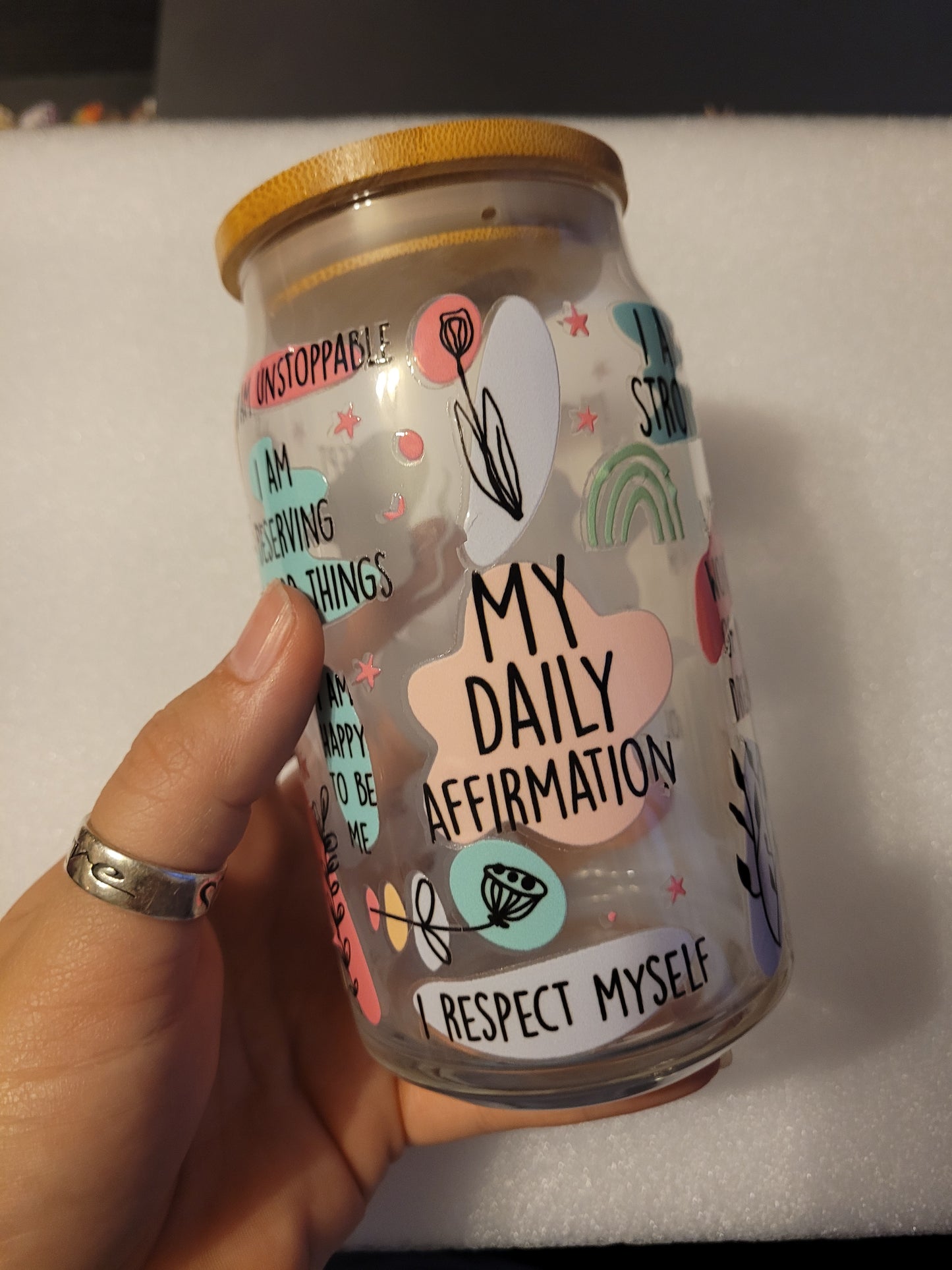 Daily Affirmations Glass Cup - 16oz