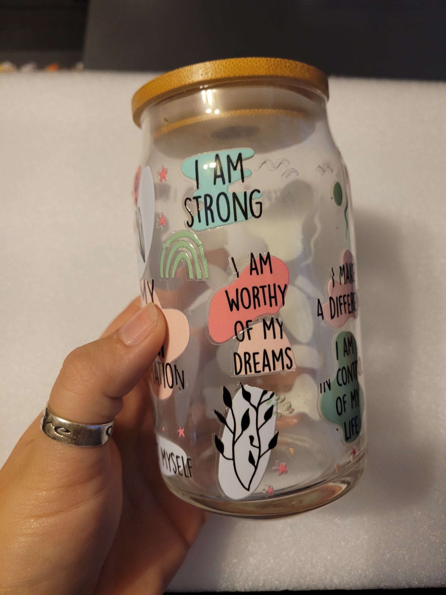 Daily Affirmations Glass Cup - 16oz