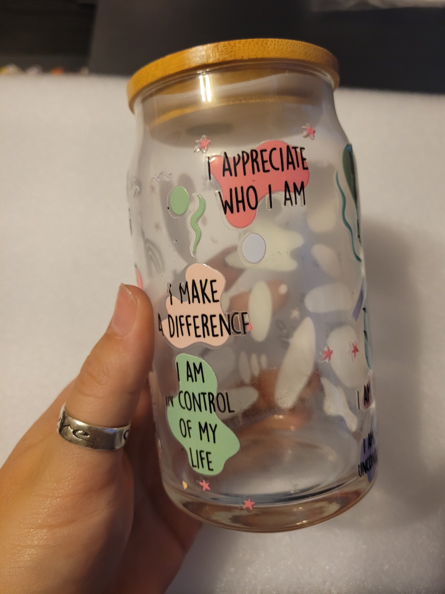 Daily Affirmations Glass Cup - 16oz