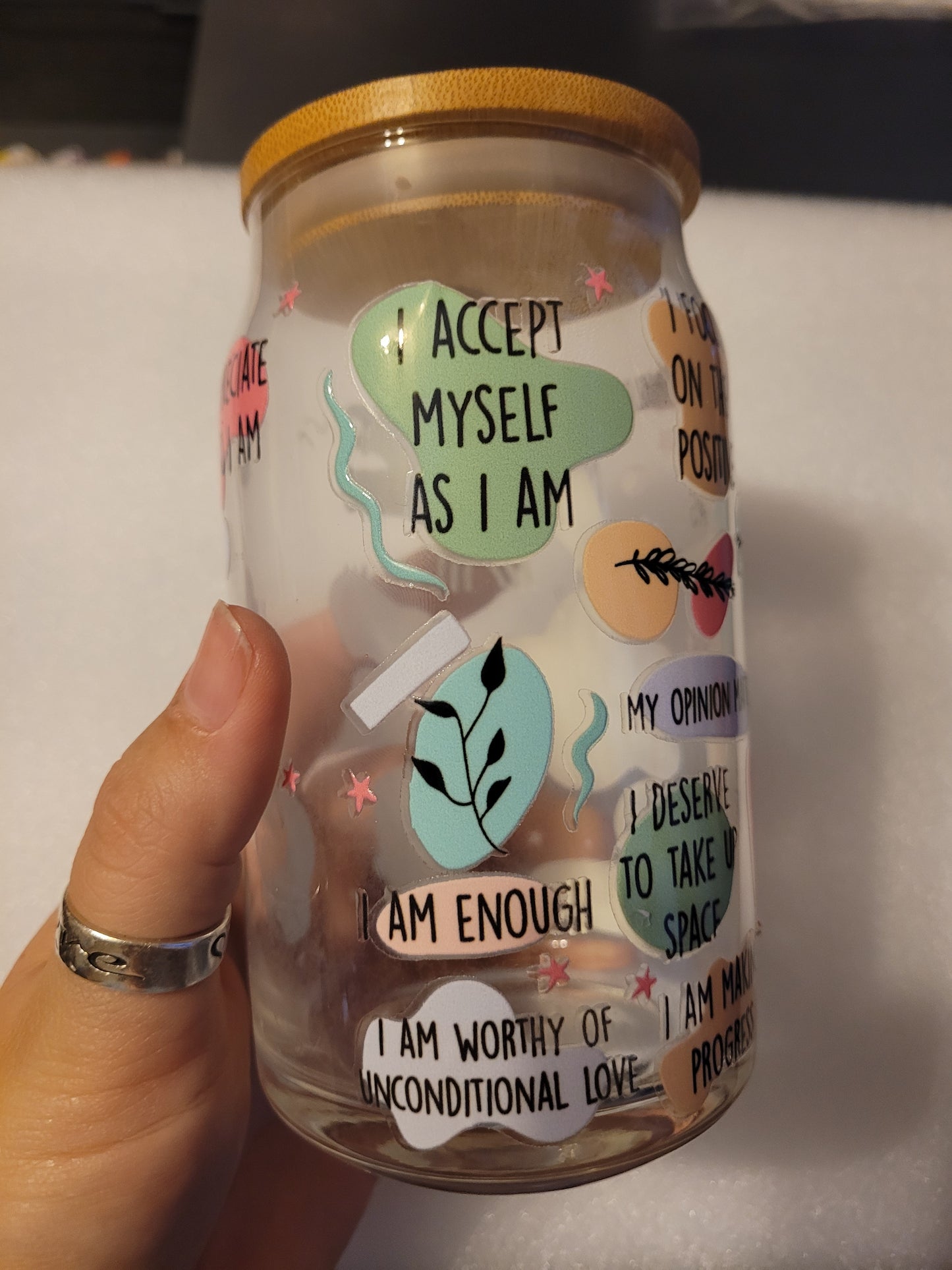 Daily Affirmations Glass Cup - 16oz