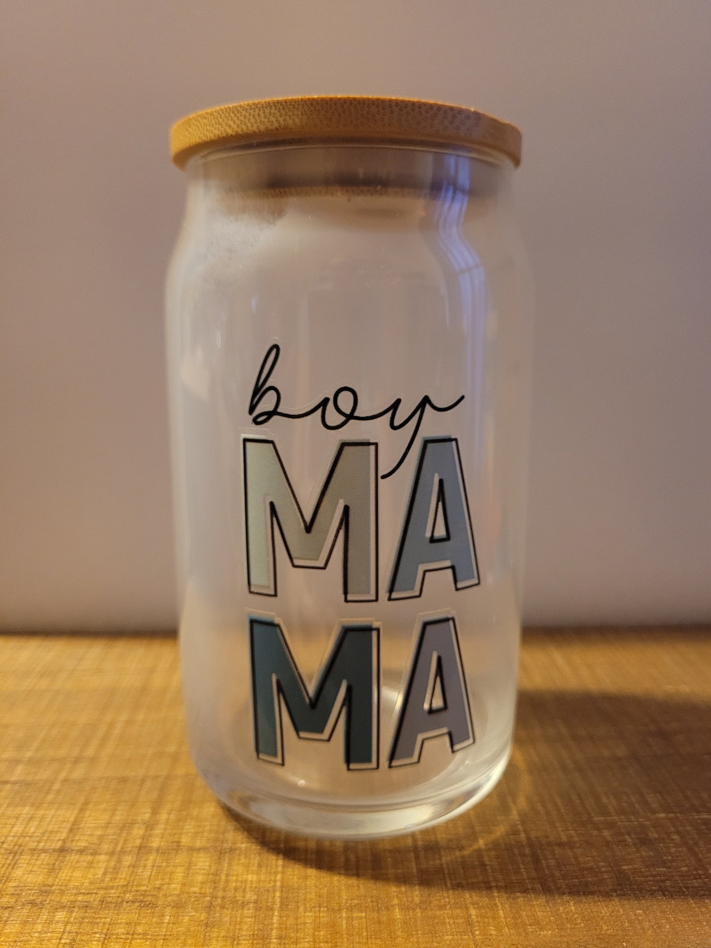 Boy Mama Glass Cup - 16 oz