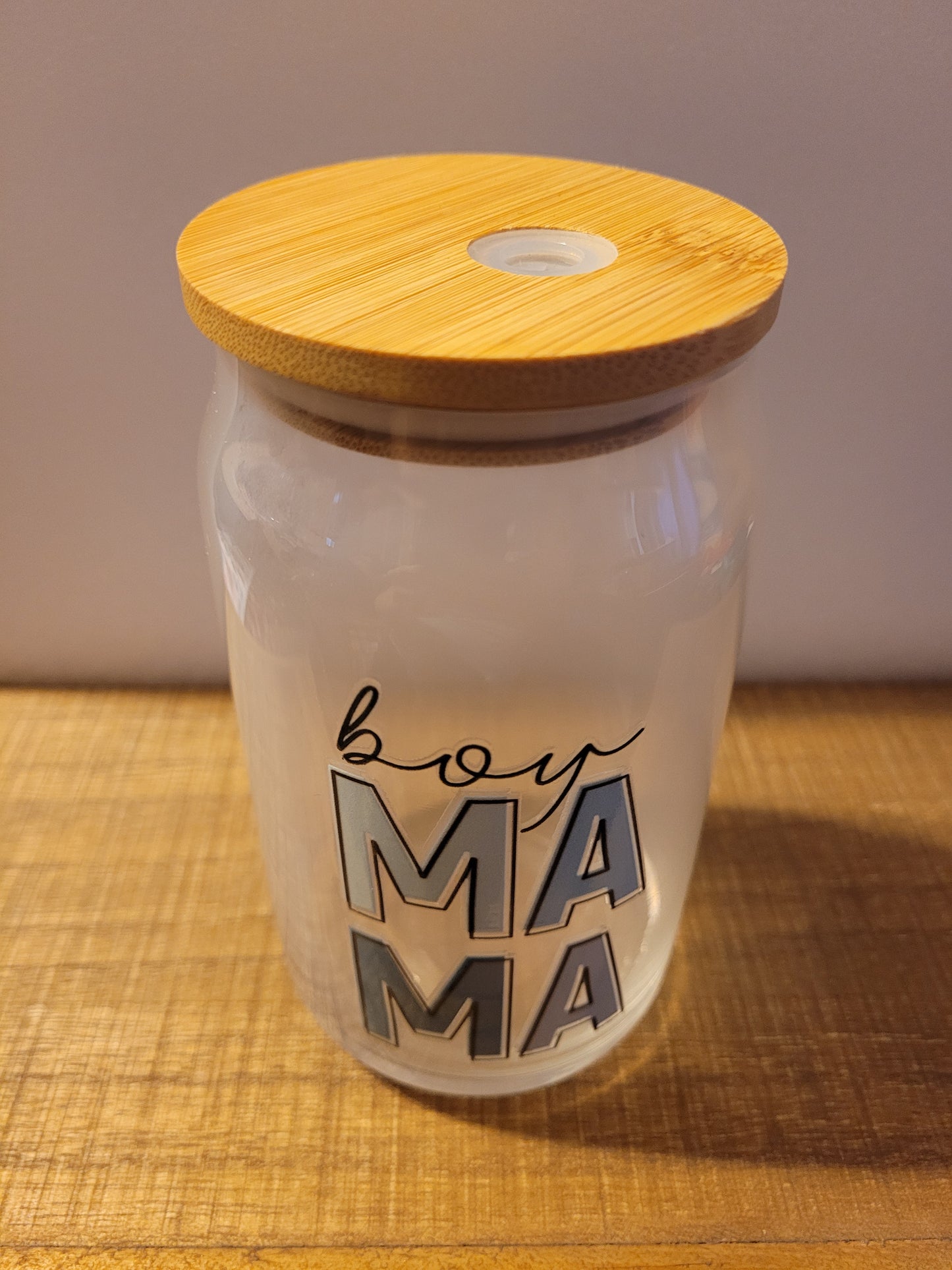 Boy Mama Glass Cup - 16 oz