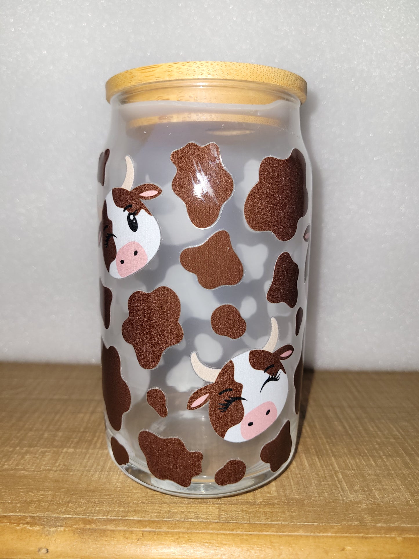 Happy Cow Glass Cup - 16 oz
