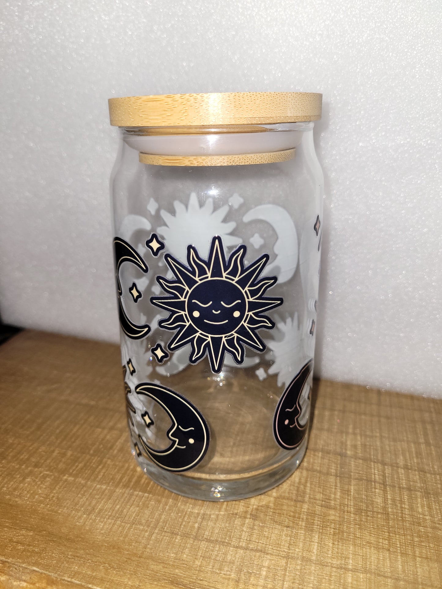 Moons and Suns Glass Cup - 16 oz