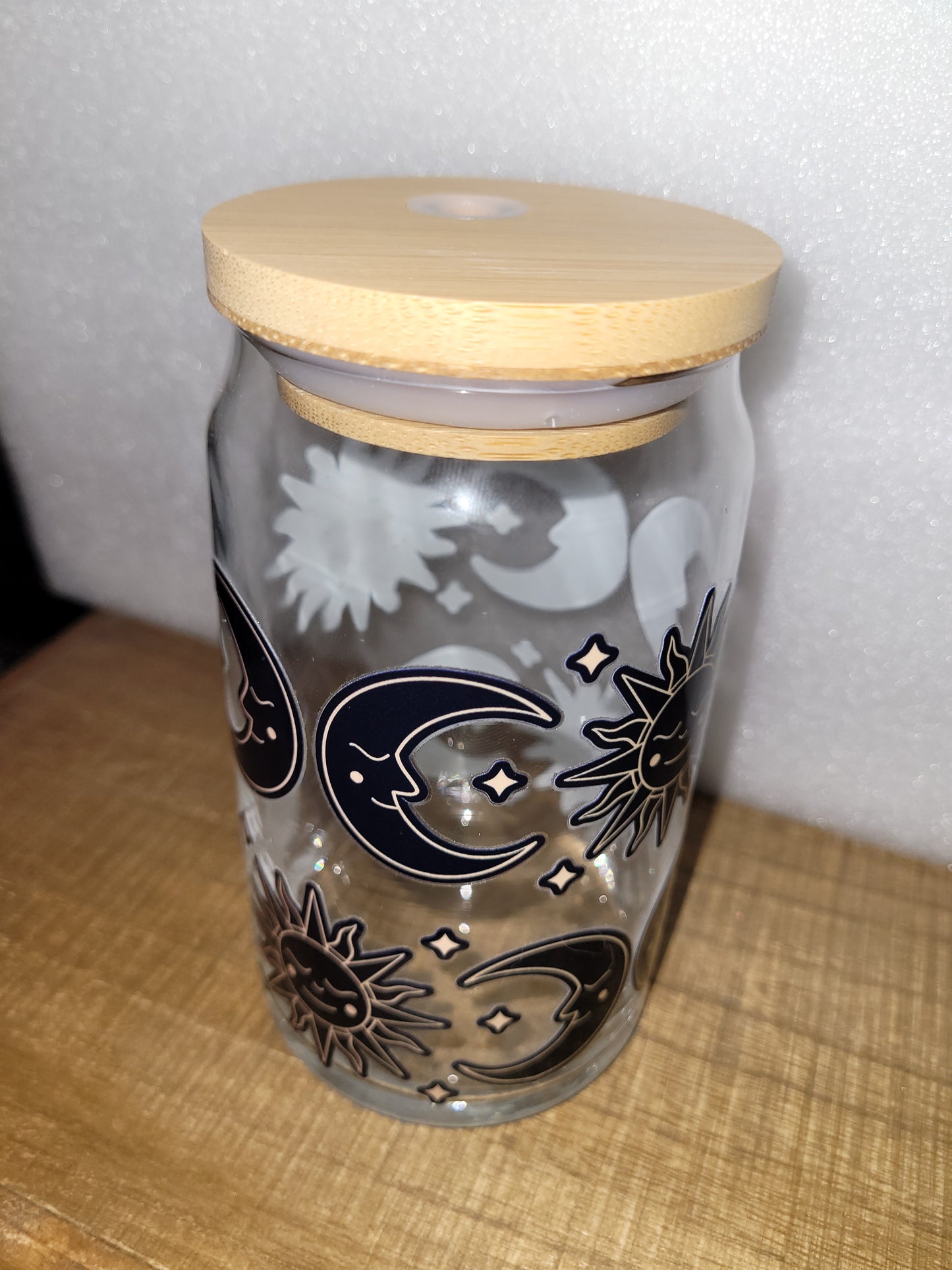 Moons and Suns Glass Cup - 16 oz