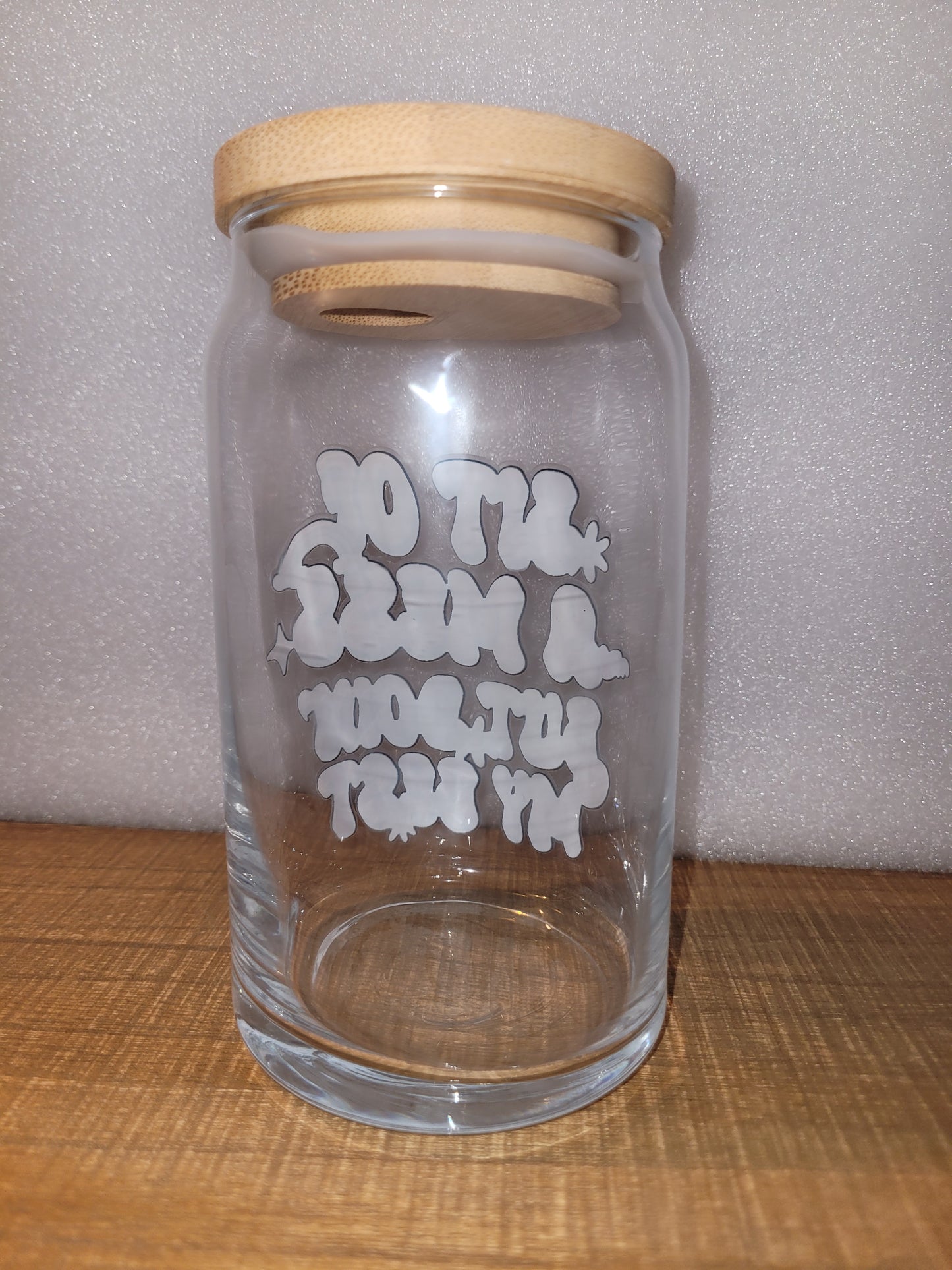 Bit of a Mess Glass Cup - 16 oz
