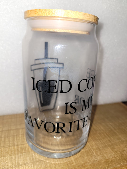 Iced Coffee Glass Cup - 16 oz