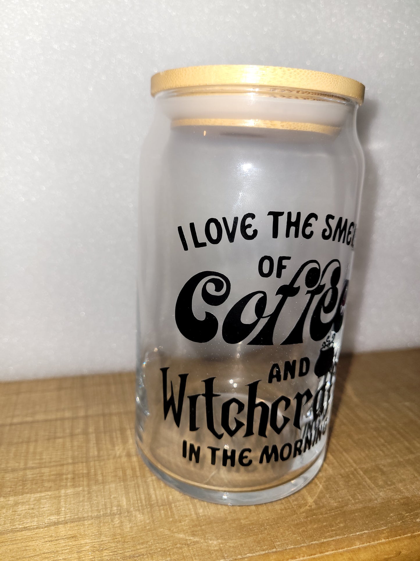 Coffee and Witchcraft Glass Cup - 16 oz