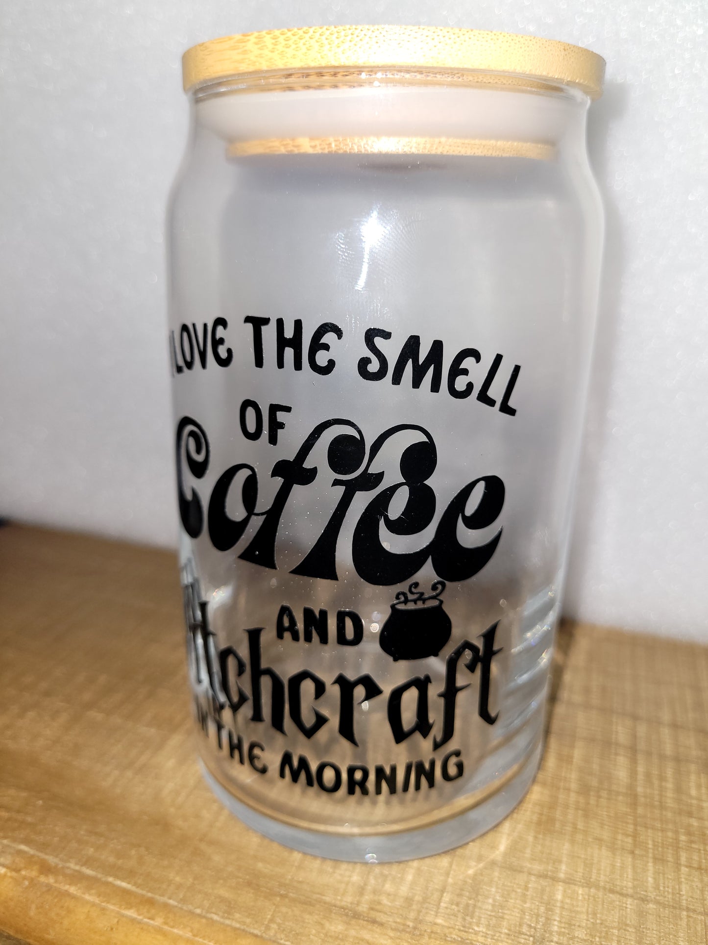 Coffee and Witchcraft Glass Cup - 16 oz