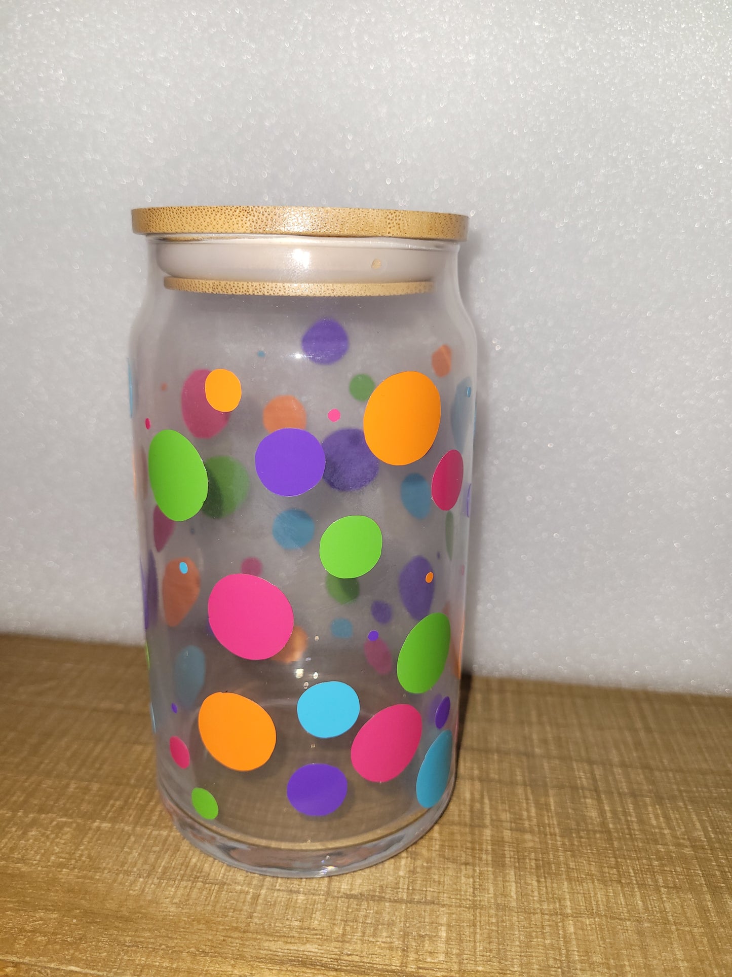 Polka Dot Glass Cup - 16 oz