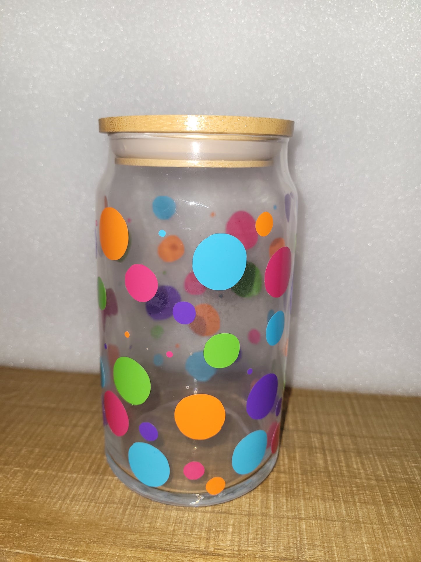 Polka Dot Glass Cup - 16 oz