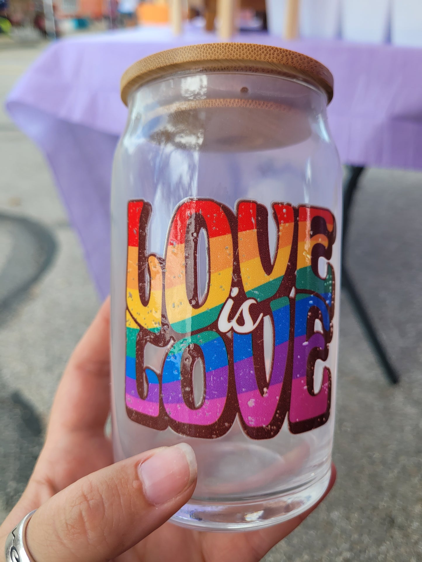 Love is Love Glass Cup - 16 oz