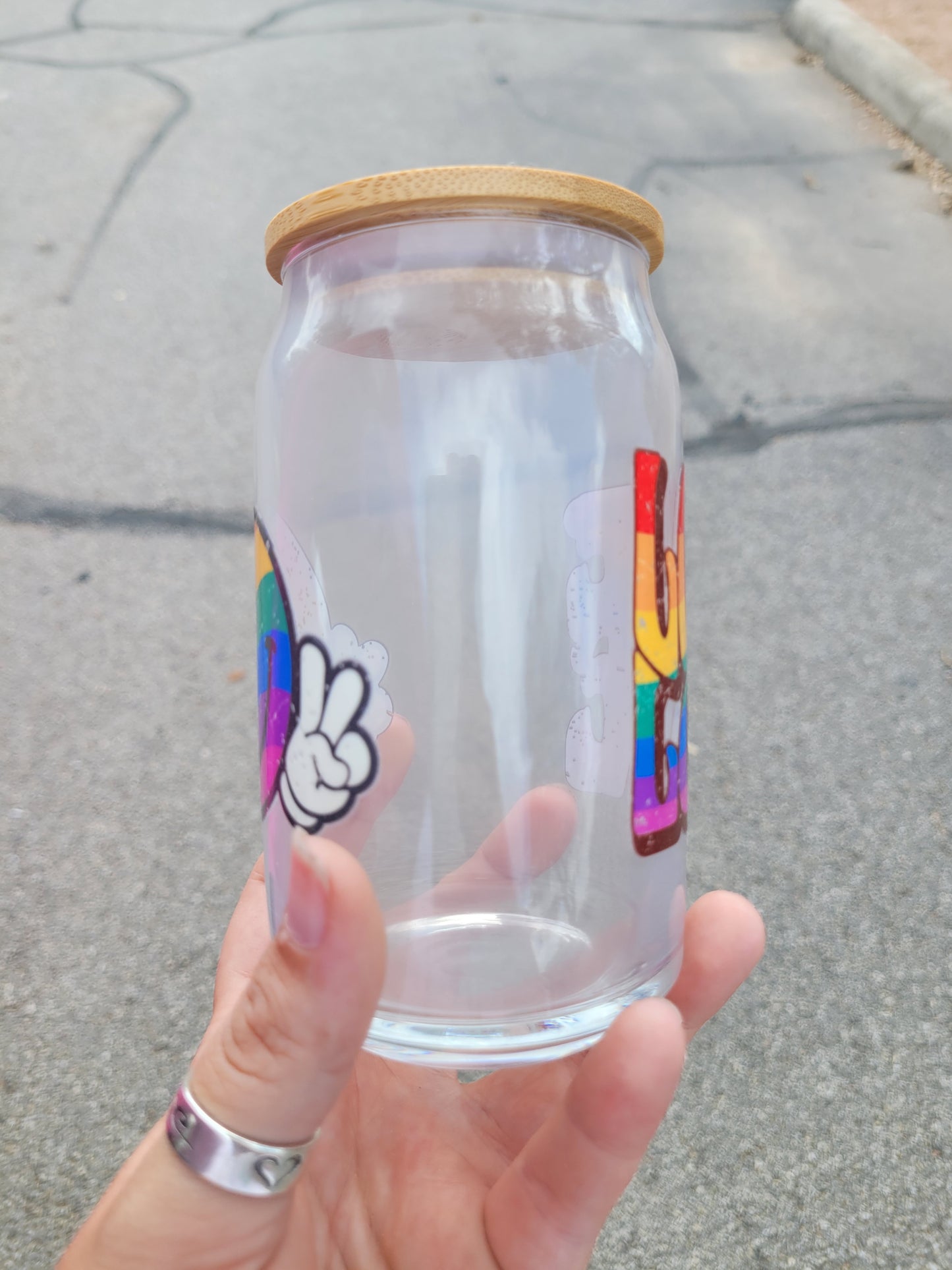 Love is Love Glass Cup - 16 oz