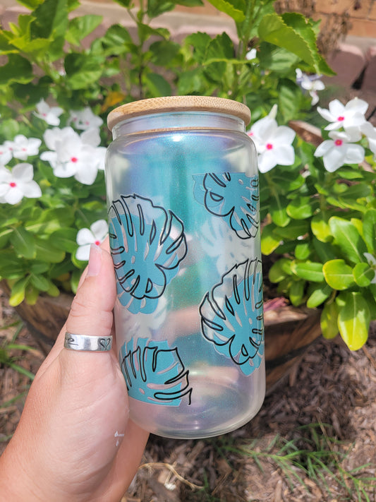 Monstera Glass Cup - 16 oz