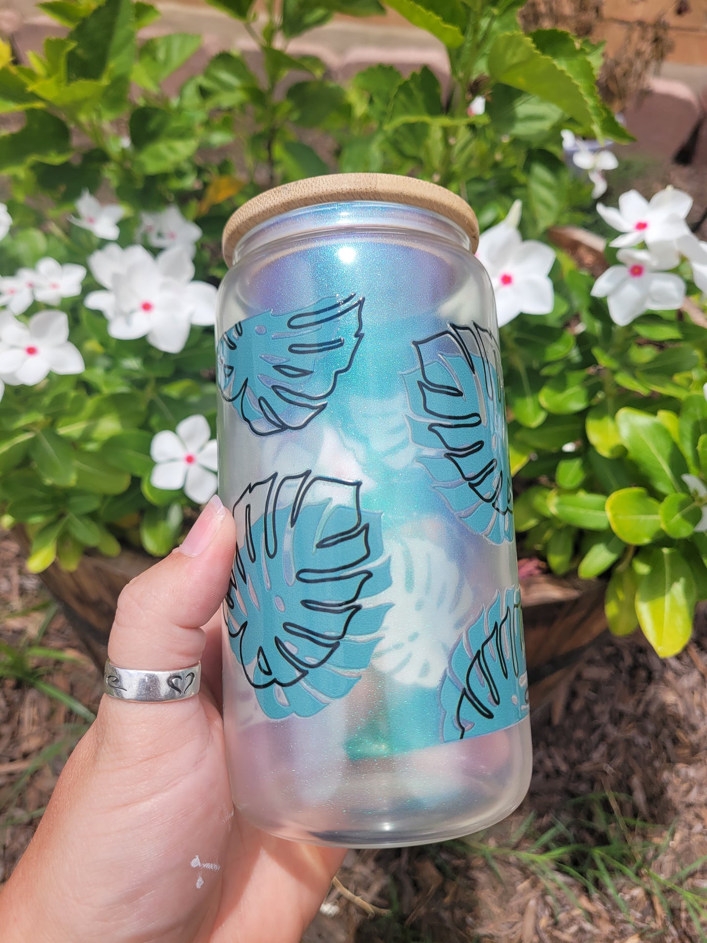 Monstera Glass Cup - 16 oz