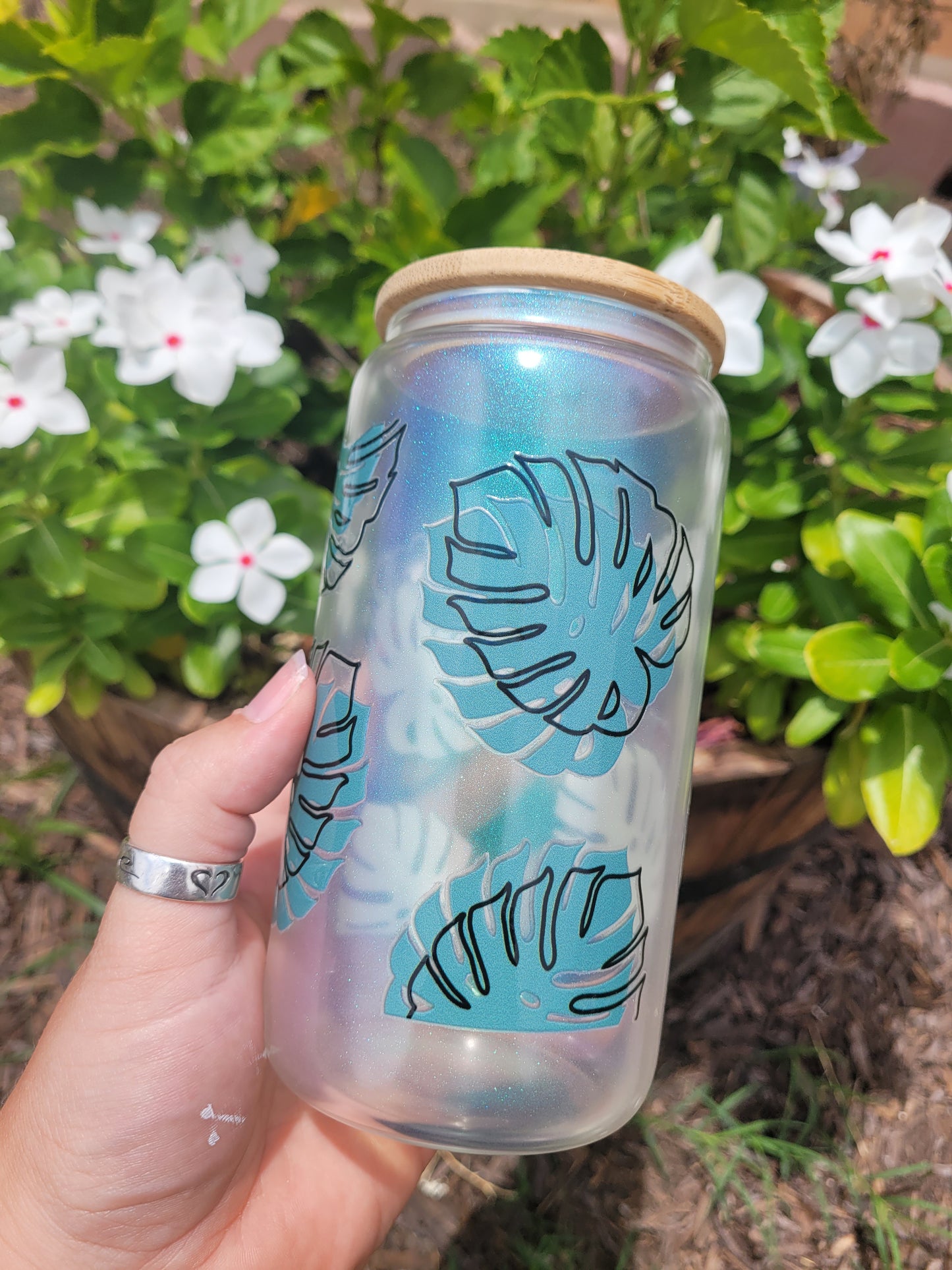Monstera Glass Cup - 16 oz