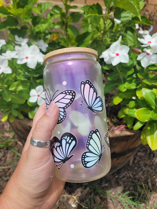 Butterfly Glass Cup -16oz