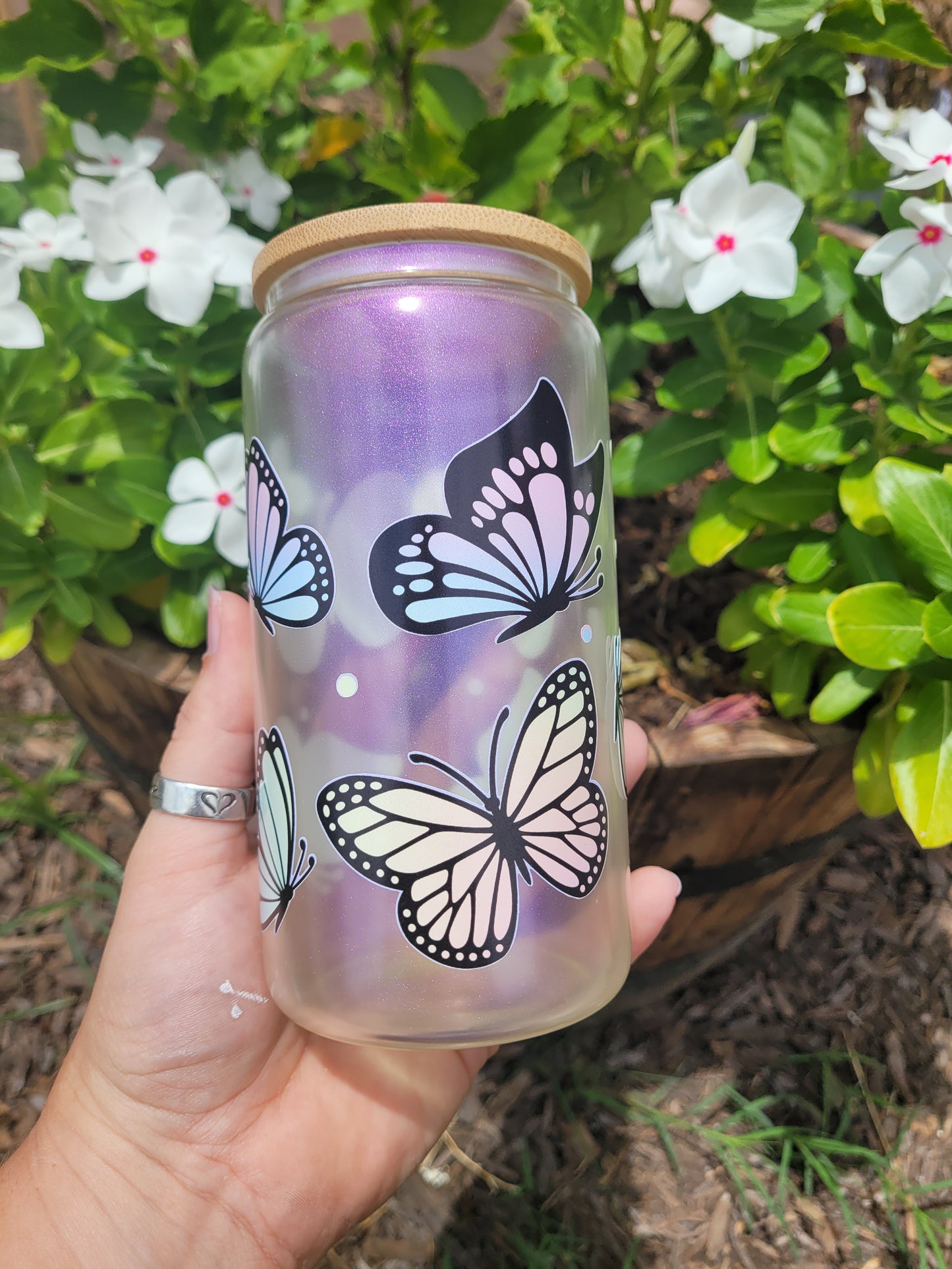 Butterfly Glass Cup -16oz