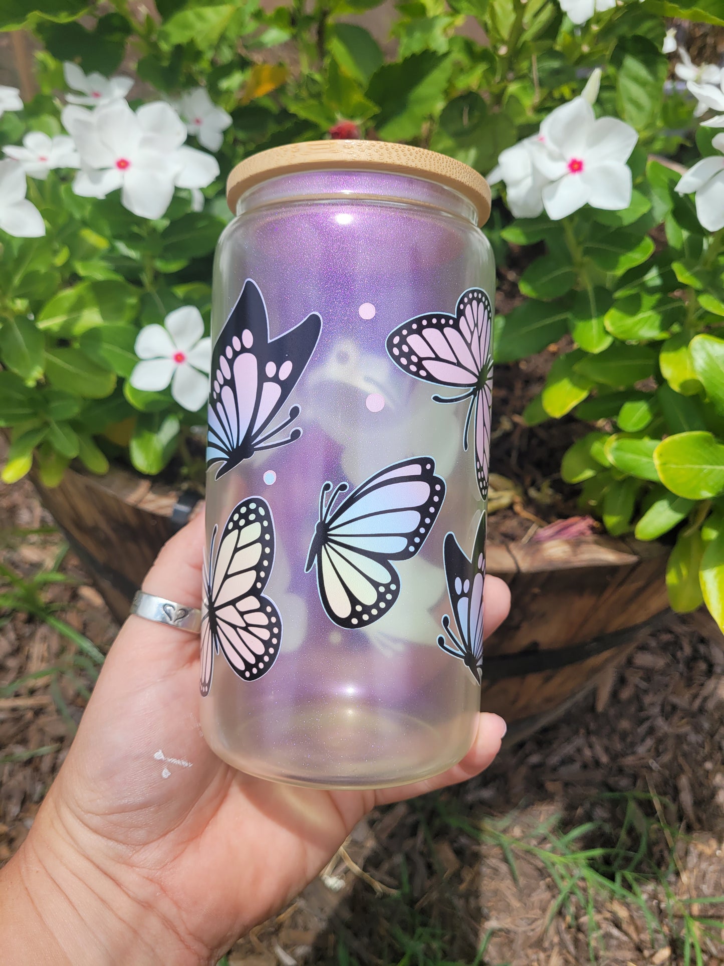 Butterfly Glass Cup -16oz