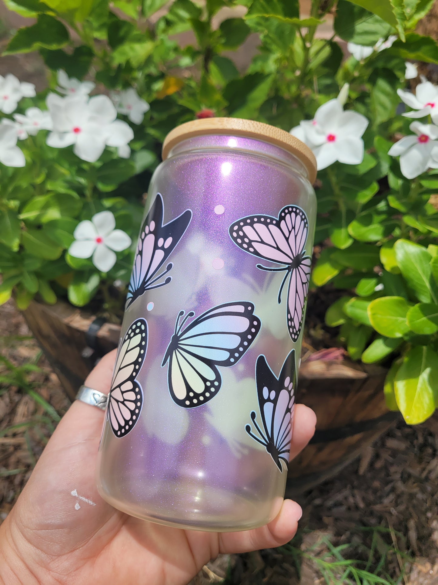 Butterfly Glass Cup -16oz