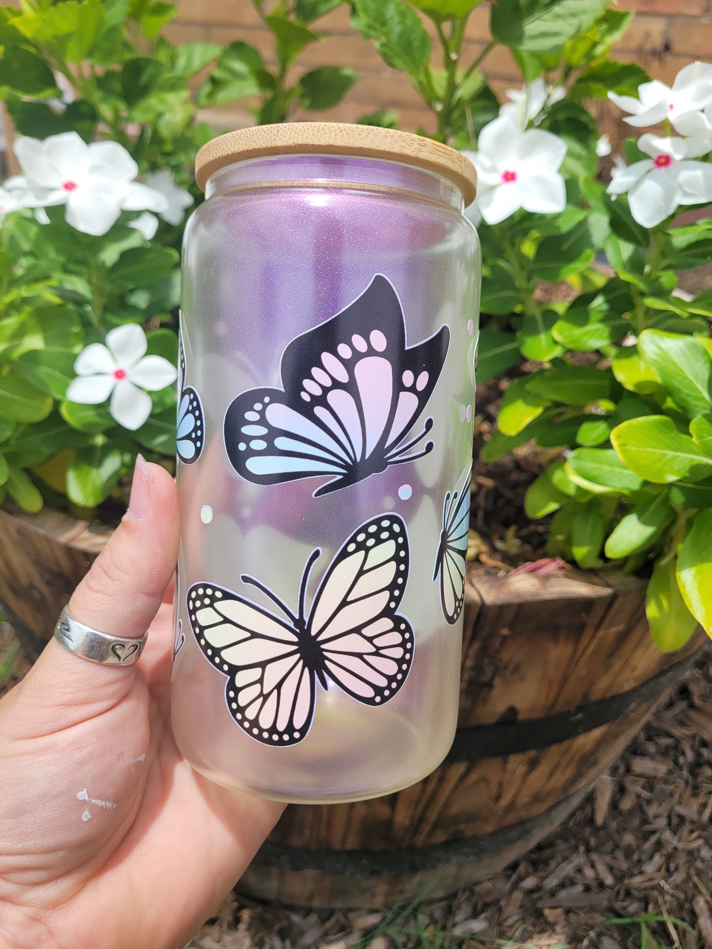 Butterfly Glass Cup -16oz