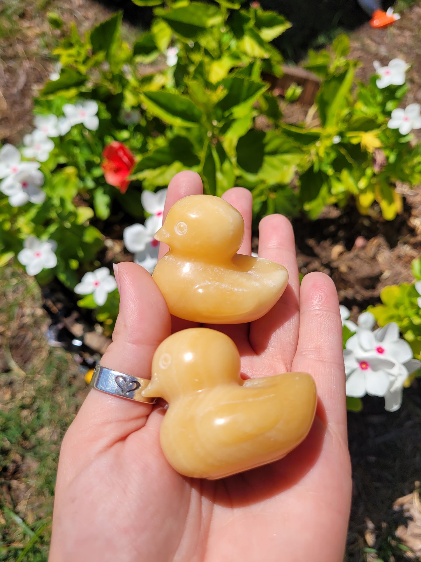 Yellow Calcite Duck Carving (XL)