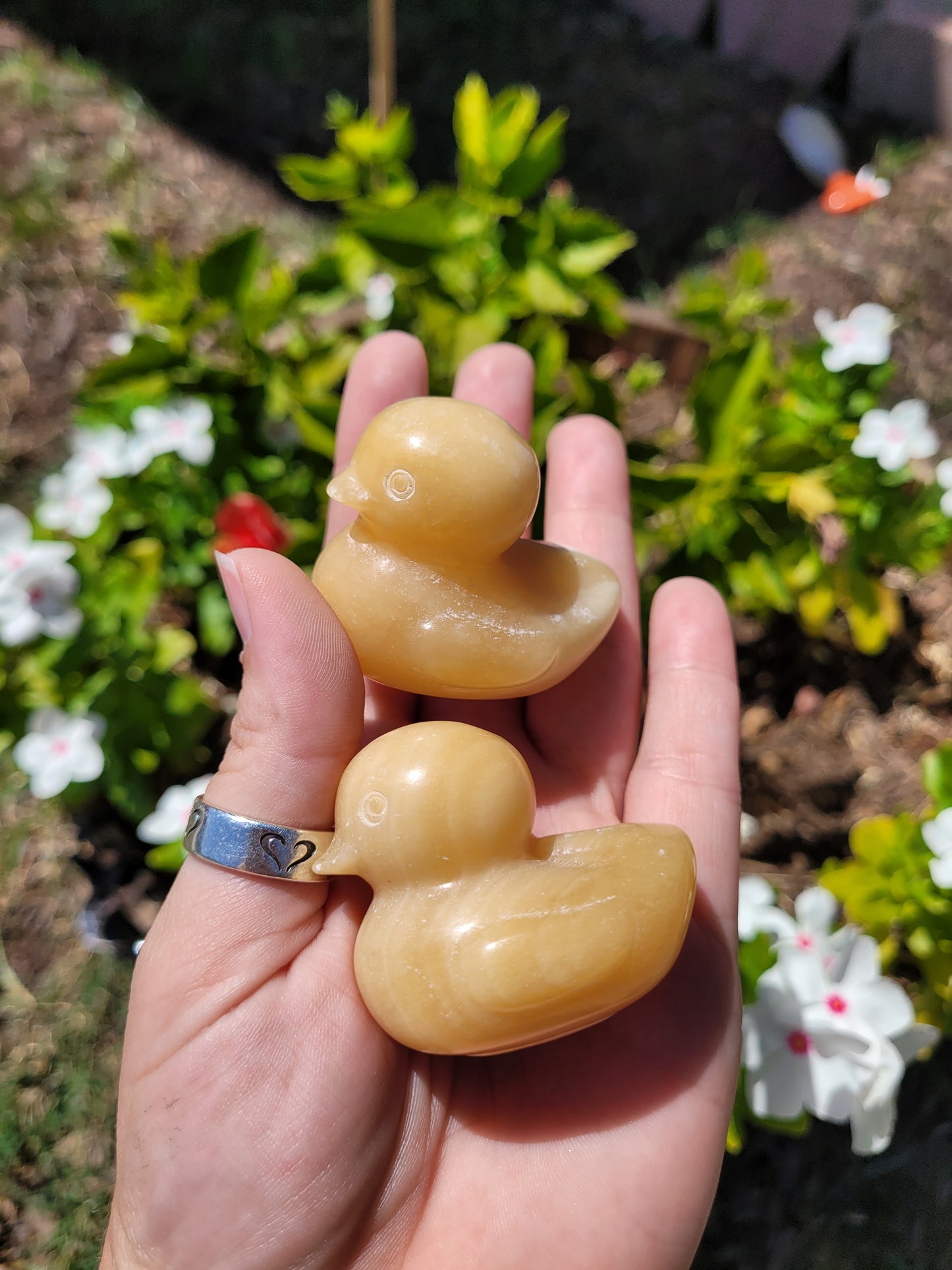 Yellow Calcite Duck Carving (XL)
