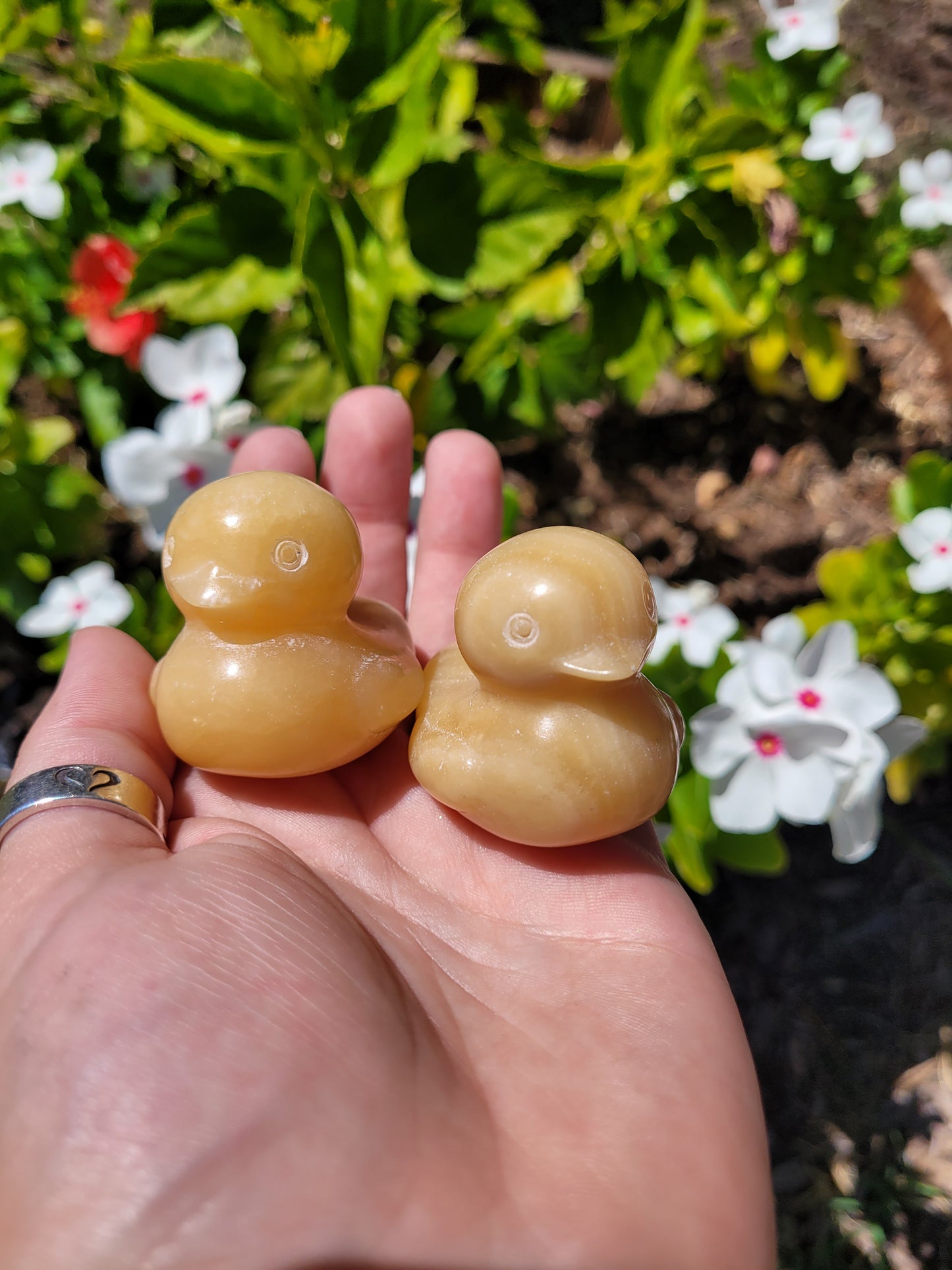 Yellow Calcite Duck Carving (XL)