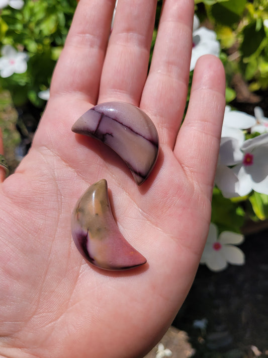 Mookaite Moon Carvings