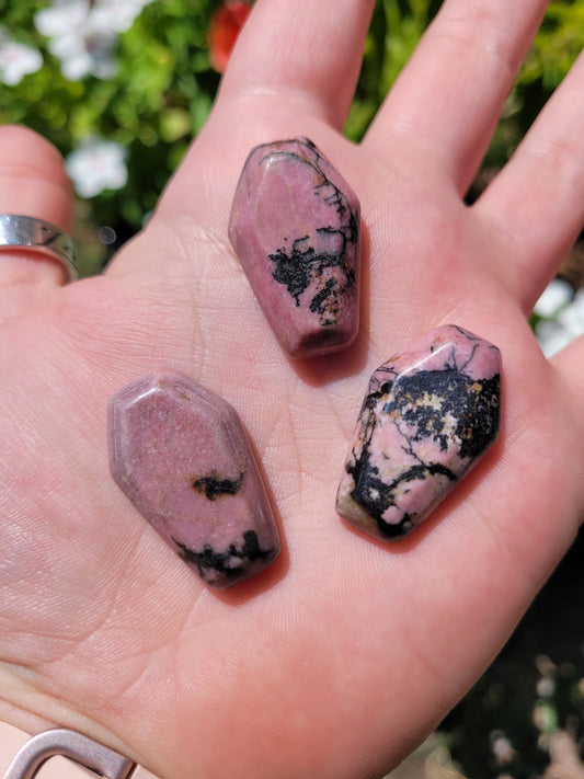 Mini Coffin Carving - Rhodonite
