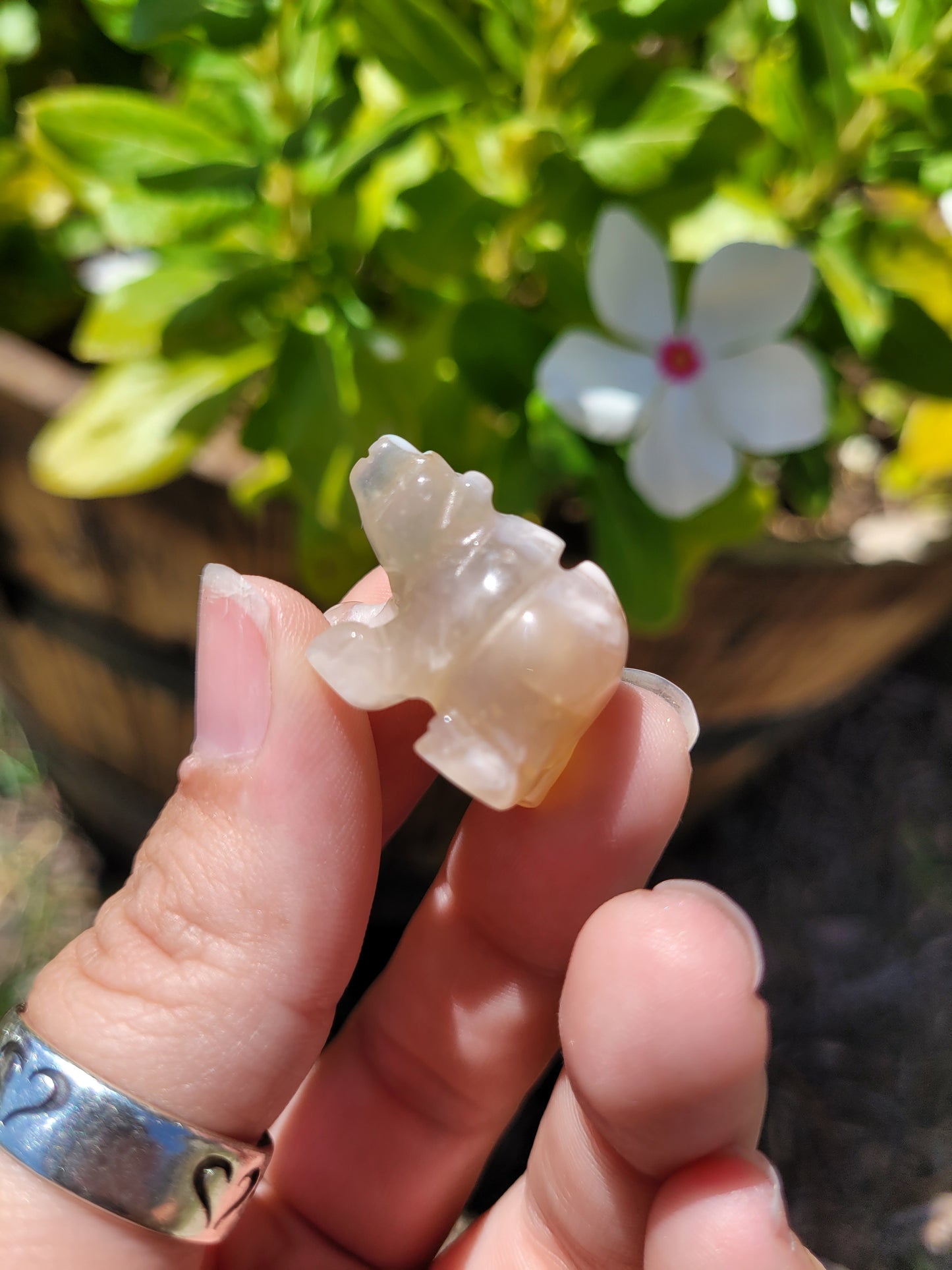 Tiny Flower Agate Bear
