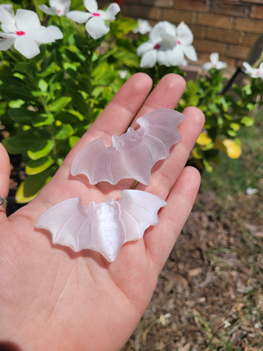 Selenite Bat Carving
