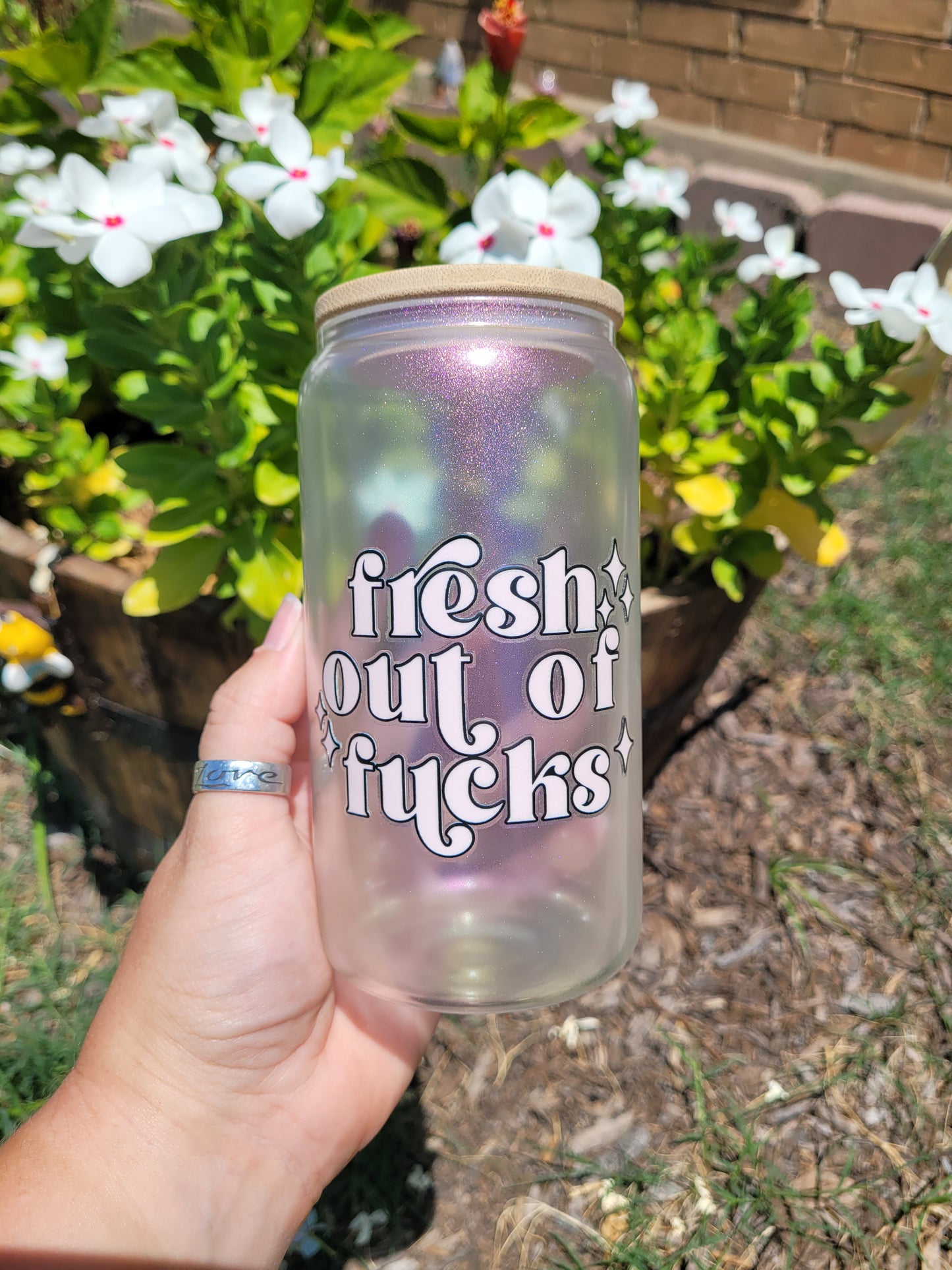 Fresh Out Of Fucks Glass Cup - 16 oz
