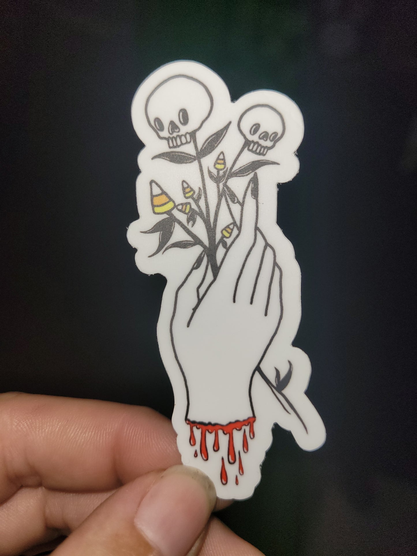Candy Corn Hand Sticker