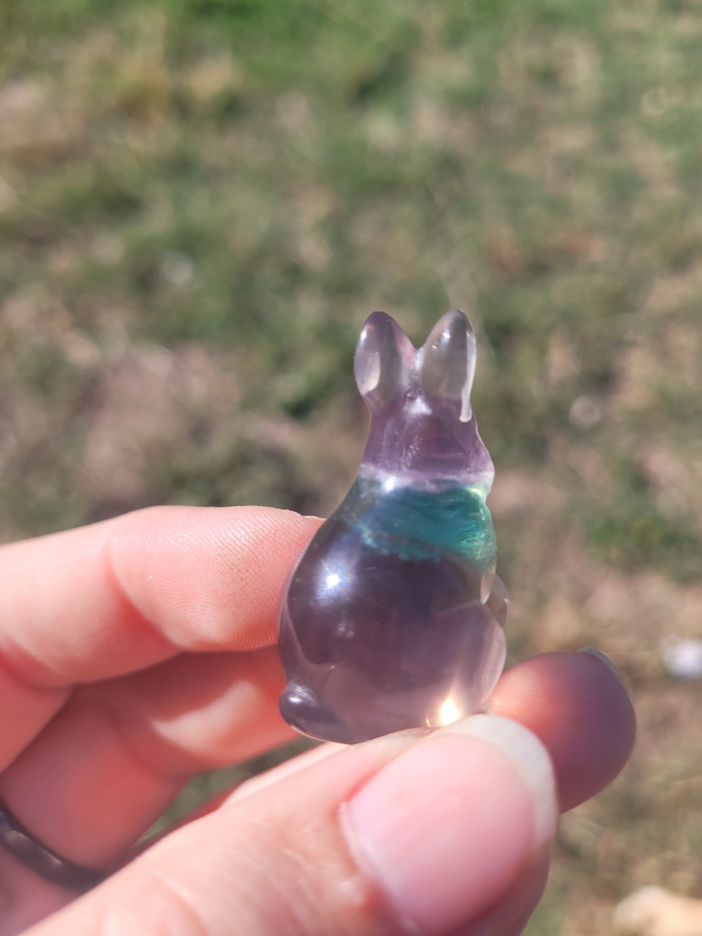 Standing Bunny Crystal Carving