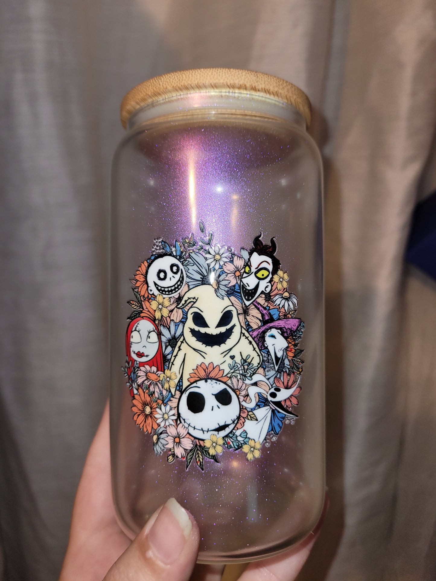 Oogie Wreath Glass Cup - 16 oz
