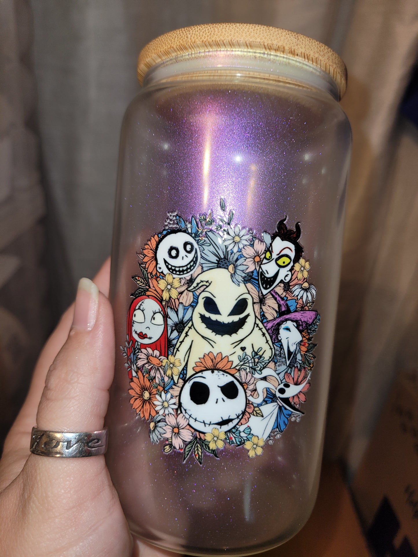 Oogie Wreath Glass Cup - 16 oz