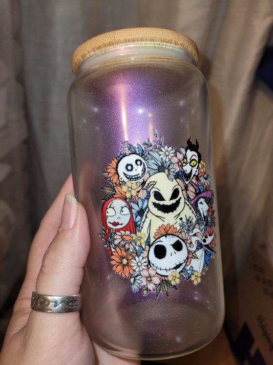 Oogie Wreath Glass Cup - 16 oz