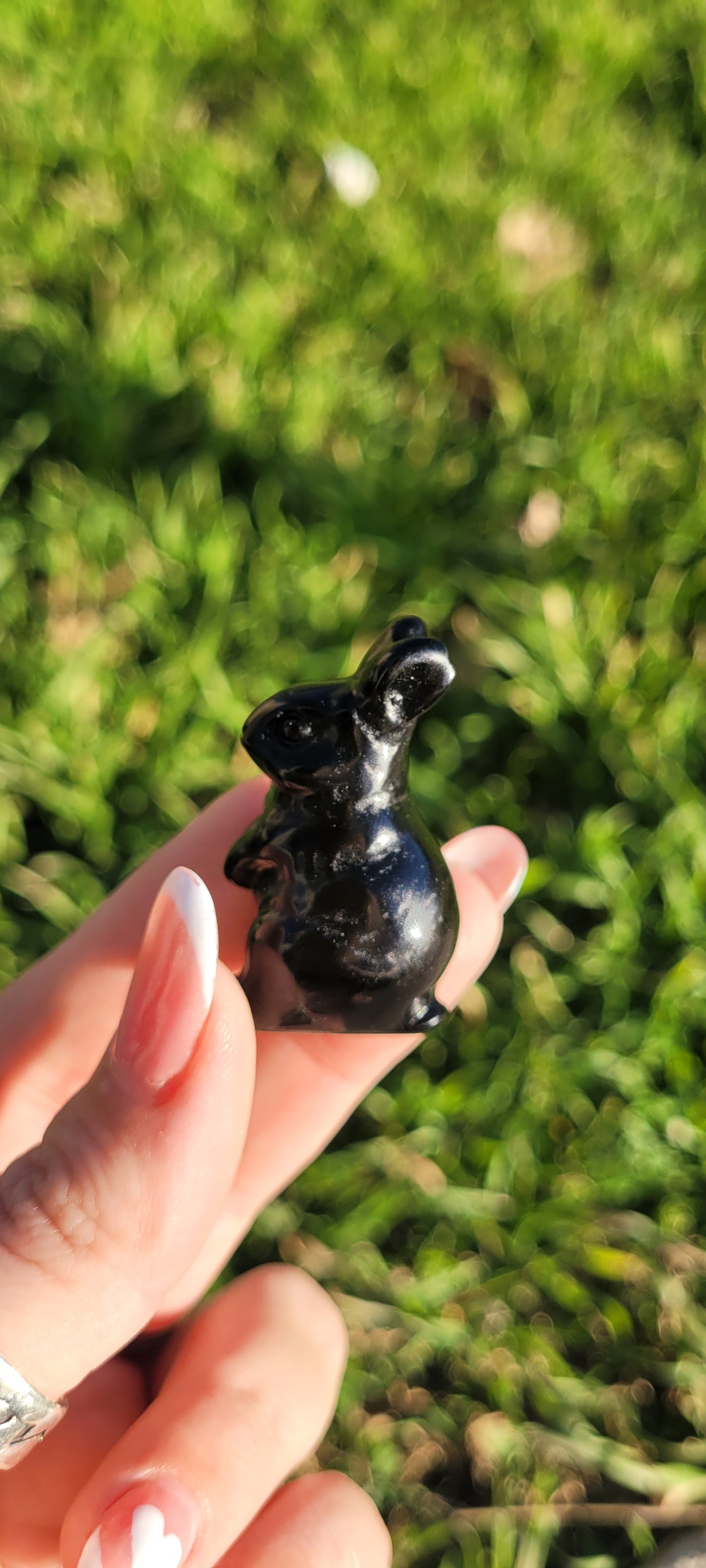 Standing Bunny Crystal Carving