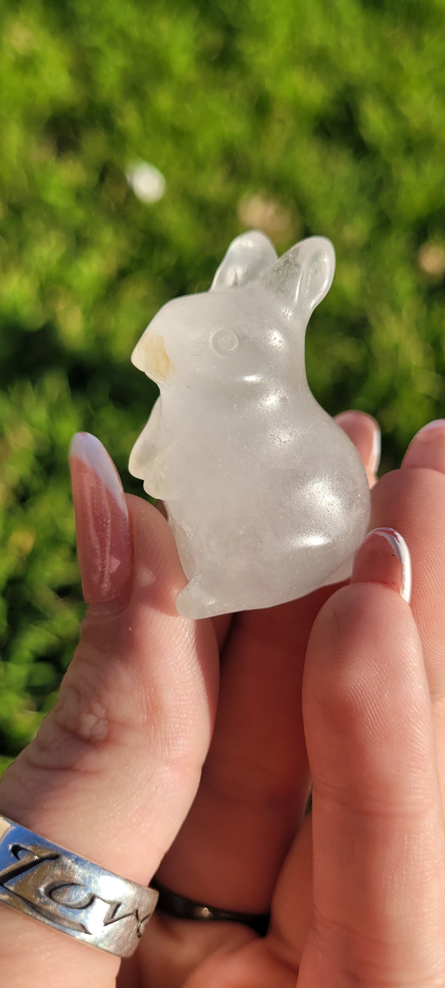 Standing Bunny Crystal Carving