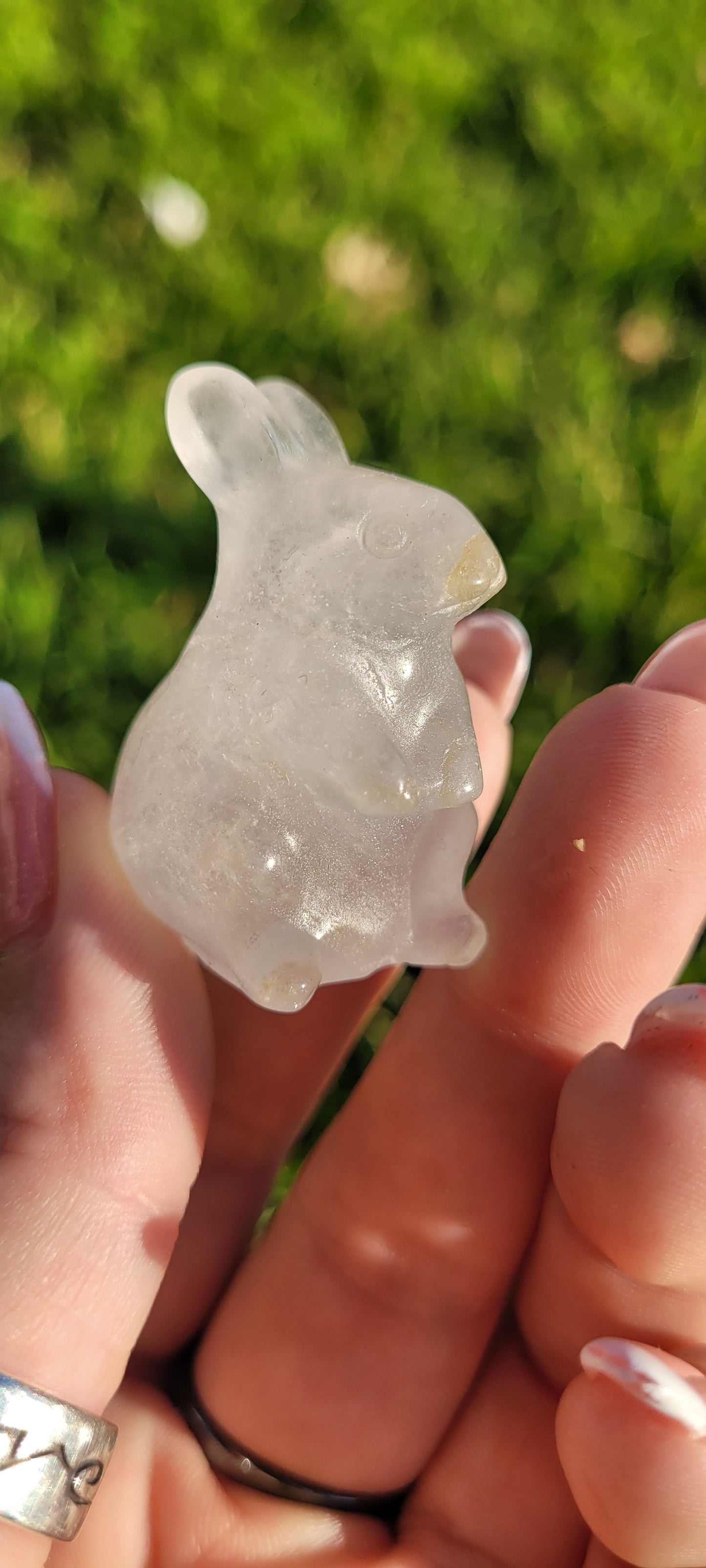 Standing Bunny Crystal Carving