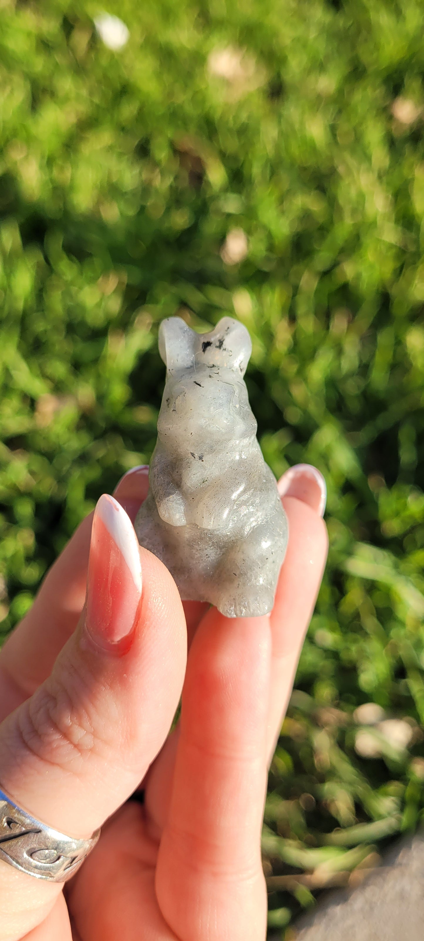 Standing Bunny Crystal Carving